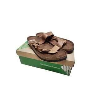 White Mountain Womens Footbeds 11 M Brown Slip on Sandal Cork Footbed